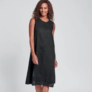 flax vancouver linen midi dress